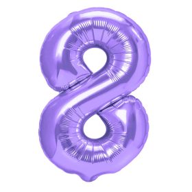   Számos lufi 34" 86cm óriás lila szám, számjegy 8-as