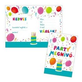 Party meghívó, 8db, Jamboree, 34647 