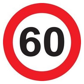   Tábla sebességkorlátozó számmal 40cm 60-as számmal, 32414
