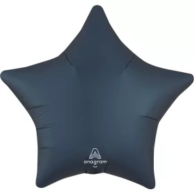   Egyszínű csillag lufi 19" 48cm sötötkék, navy csillag 
