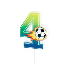Számgyertya foci 6cm 4-es
