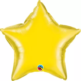 Egyszínű csillag lufi 20" 50cm sárga csillag 