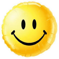 Mosolygó fólia lufi 18" 45cm, smiley face, sárga