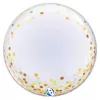 Deco Bubble lufi 24" 61cm krisztálytiszta, átlátszó, Arany konfetti mintával