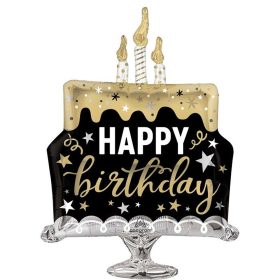 Szülinapi lufi 29" 73cm óriás Happy Birthday, torta