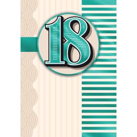 Cardex képeslap 18. születésnapra, borítékkal
