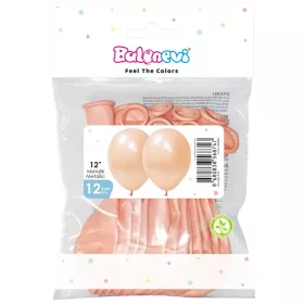   BALONEVI lufi, 12" 30cm, 12db/cs, Metallic Rosegold, Metál Rosegold