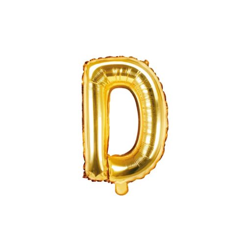 Betű lufi 16" 40cm arany fólia betű, D betű, levegővel tölthető