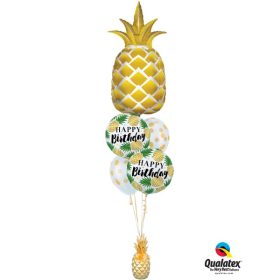   Héliumos luficsokor szülinapra, Ananas, Ananász, Happy Birthday - INGYENES GLS szállítással