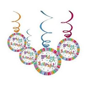 Függő dekoráció, 6db, Boldog szülinapot! Radiant, 39925