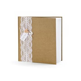 Vendégkönyv, csipke díszítéssel