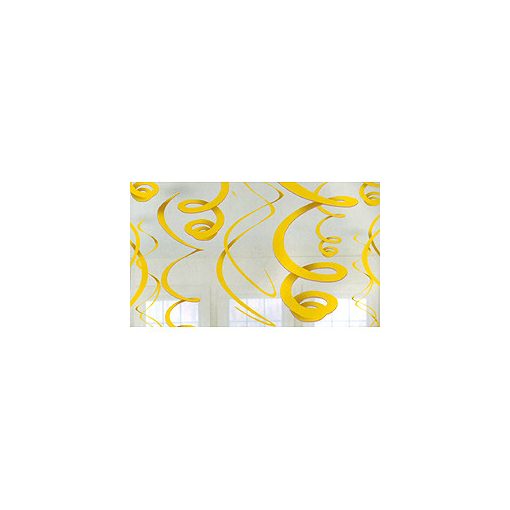 Spirális függő dekoráció sárga 55cm 12db a6705509