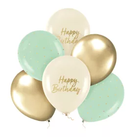 Szülinapi lufi 11" 28cm 6db Happy Birthday