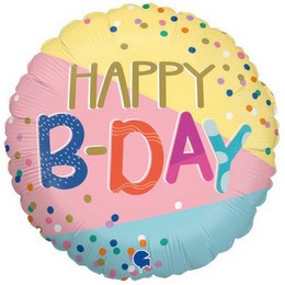 Szülinapi fólia lufi 18" 45cm Happy B-Day