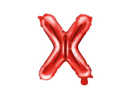 Betű lufi 14" 35cm piros fólia betű, X betű, levegővel tölthető