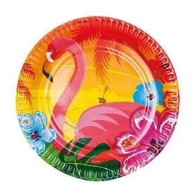 Papírtányér 23cm 6db flamingo t52519