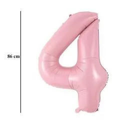 Számos lufi 34" 86cm óriás babaRózsaszín szám, számjegy 4-es 