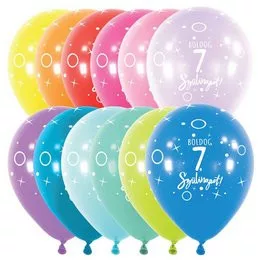 Szám, Számos lufi 11" 28cm 6db 7-es lufi Boldog 7. szülinapot!,