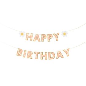 Happy Birthday betűfüzér, virágos, 2m