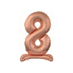   Talpas számos lufi 29" (74cm) fólia szám, számjegy, 8 csak levegővel tölthető, Rosegold