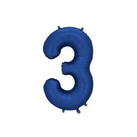 Számos lufi 34" 86cm óriás Sötétkék szám 3-as 