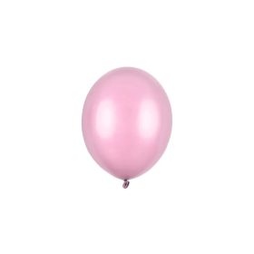   Lufi Strong 5" (12cm-es) Latex léggömb, 100db/csomag, metál rózsaszín