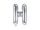 Betű lufi 14" 35cm ezüst fólia betű, H betű, levegővel tölthető