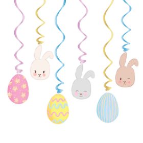 Spirális függő dekor, Húsvét, 6db