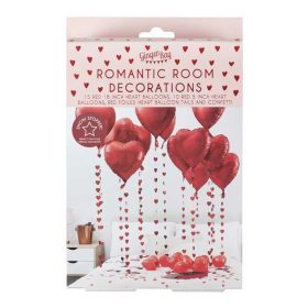   Piros szív dekorációs készlet, szobai bekészítés, DIY csomag