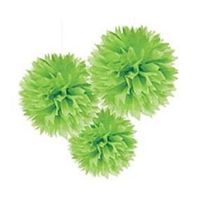   Függő dekoráció, bolyhos papír 41cm 3db, zöld, a1805553