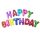 Happy Birthday felirat, színes, mintás 16" fólia betűk, csak levegővel tölthető