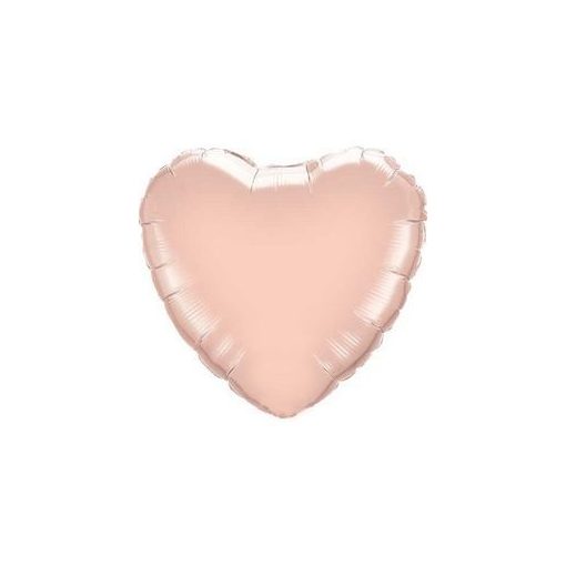 Egyszínű szív fólia lufi 18" 45cm Rose Gold szív, 57045, héliummal töltve