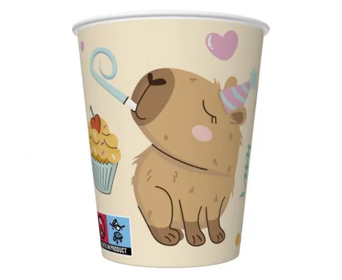 Parpírpohár 250ml 8db, Capybara