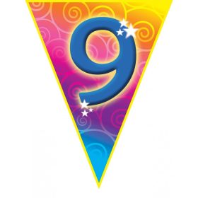 Zászlófüzér 9-es számmal, 5m,