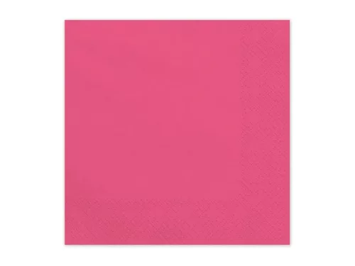 Szalvéta 33x33cm egyszínű 20db, SötétRózsaszín, Pink