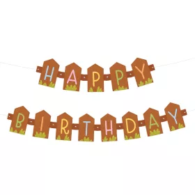 Üdvözlőfelirat Happy Birthday 1,8m, Farm