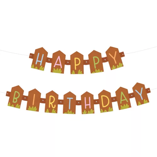 Üdvözlőfelirat Happy Birthday 1,8m, Farm