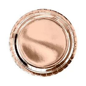 Papírtányér 23cm 6db fényes Rosegold