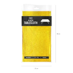 Műanyag asztalterítő 137x274cm gold, holographic, Arany