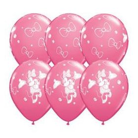 Mintás latex lufi 11" 28cm Minnie, 6db, 19230