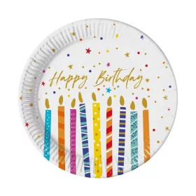 Papírtányér 23cm 8db Happy Birthday