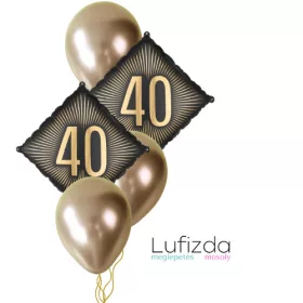   Héliumos luficsokor szülinapra - 40-es - INGYENES GLS szállítással
