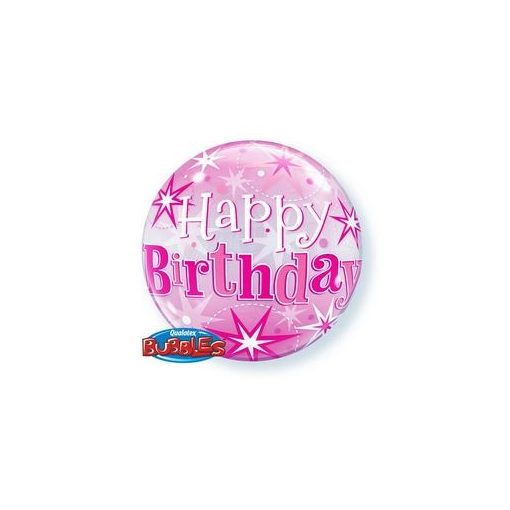 Szülinapi Bubbles lufi 22" 56cm Héliummal töltve Happy Birthday, 43121