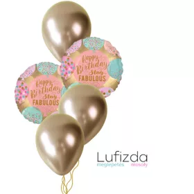  Héliumos luficsokor szülinapra, Happy Birthday  - INGYENES GLS szállítással