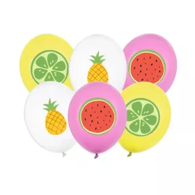 Mintás lufi 11" 28cm 6db gyümölcs, vegyes