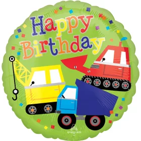 Szülinapi lufi 17" 43cm Happy Birthday, jármű