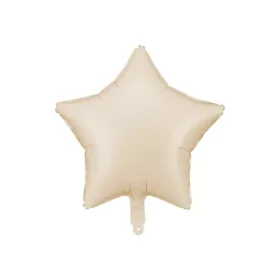   Egyszínű csillag lufi 19" 48cm pasztell krém csillag 