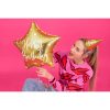 Csillag fólia lufi 16" 40cm Gold, arany csillag, Happy Birthday, héliummal töltve