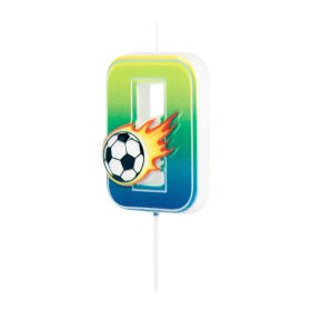 Számgyertya foci 6cm 0-ás