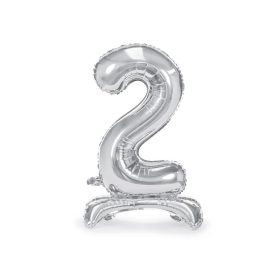   Talpas számos lufi 27" (70cm) fólia szám, számjegy, 2 levegővel tölthető, ezüst